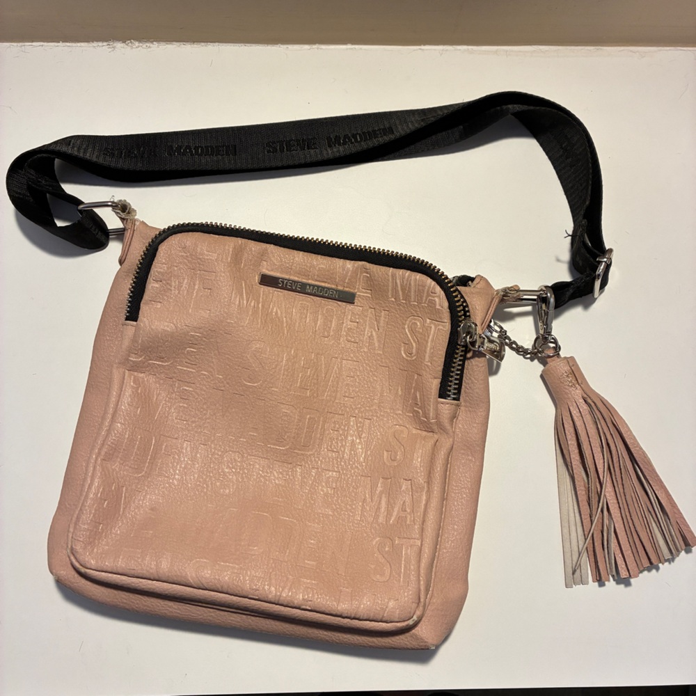 Steve Madden Pink Blush Crossbody Bag with Tassel & Adjustable Strap